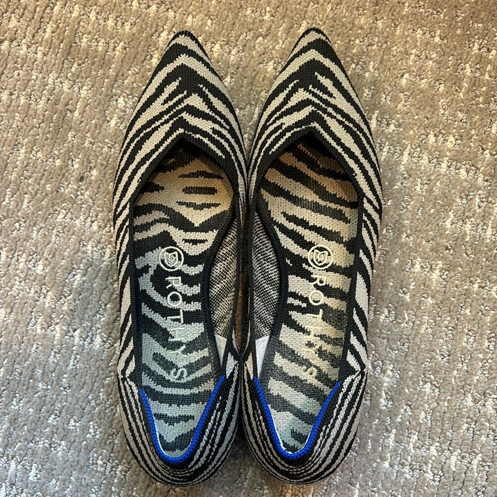 Rothy’s The Point in Zebra size 8
